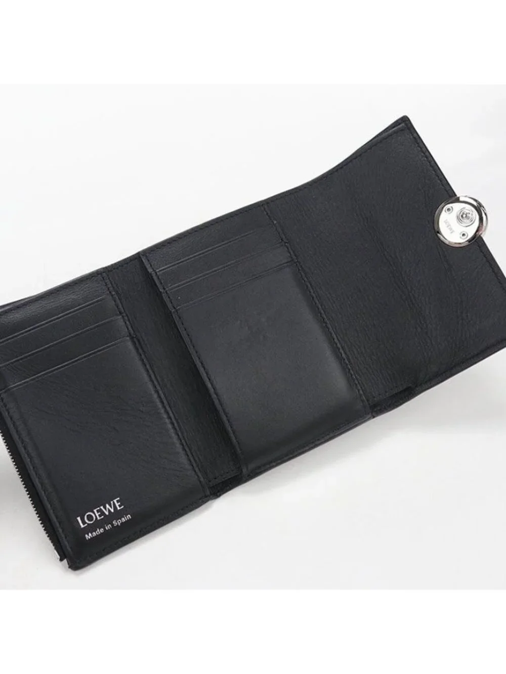 Loewe Vertical Wallet Small Pebble Trifold Mini Grain Calf